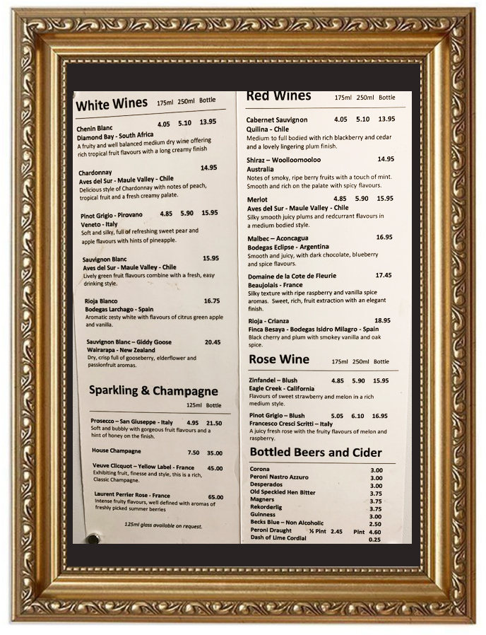 Menu Lily's at Eden Eden Square, Urmston, Manchester.